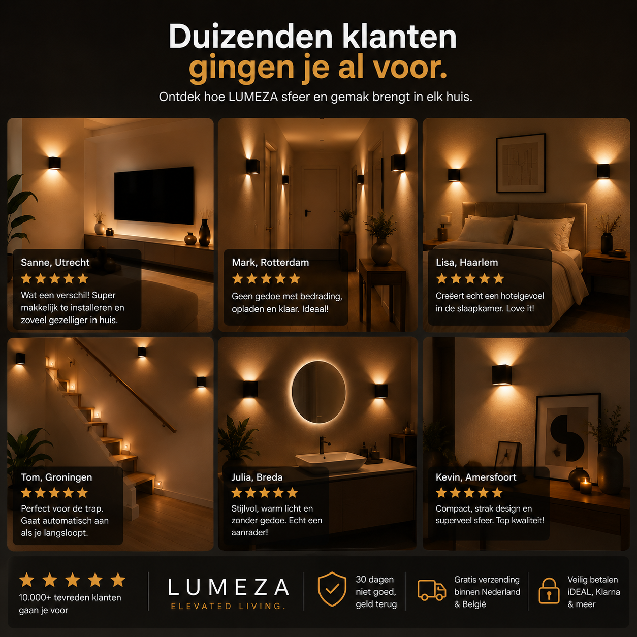 Lumeza™ RGB Draadloze Luxe Wandlamp